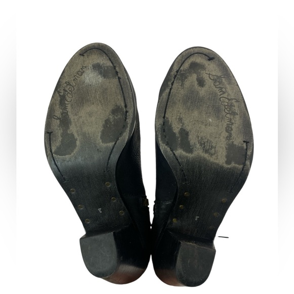 Sam Edelman Louie Black Leather Fringe Bootie Size 8 - Picture 11 of 14